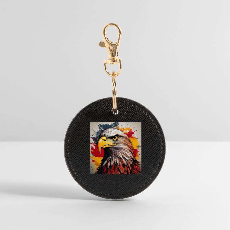 Eagle Head Art Spray Explosion Round Keyring