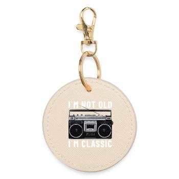 I´m not old I’m classic stereo cassette player - Round Keyring - oyster - Front
