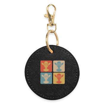 Cow-boy Alien vintage - Porte-clés rond - noir - Devant