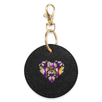 Explosion of colour in the heart - Round Keyring - black - Front