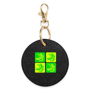 Bananes abstraites Pop Art Design - Porte-clés rond - noir - Devant