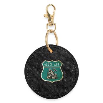Mining – Faith & Work - Round Keyring - black - Front
