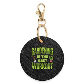 Entraînement d’ajustement de jardin - Meilleur travail en salle de sport - Porte-clés rond - noir - Devant
