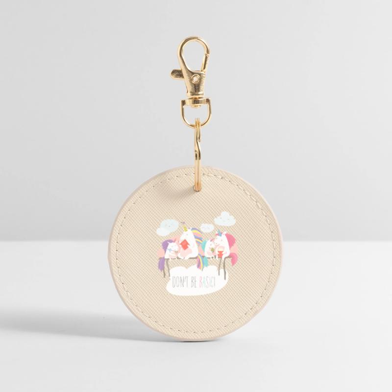 Unicorn don't be basic statement Round Keyring