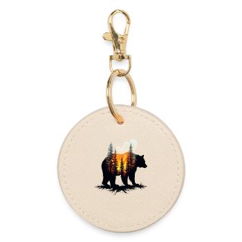 bear - Round Keyring - oyster - Front