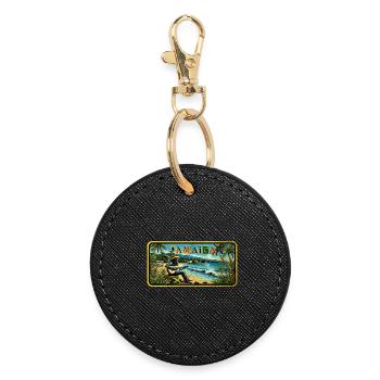 Jamaica Reggae Vibes - Round Keyring - black - Front