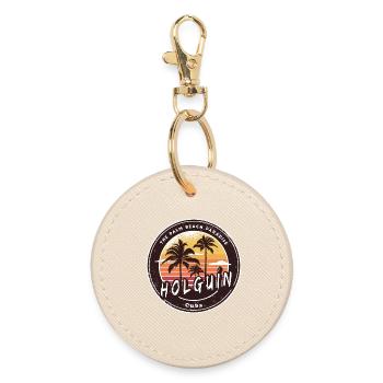 Holguín Cuba – Retro Beach Vibes - Round Keyring - oyster - Front