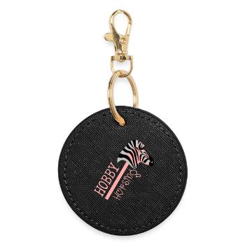 HOBBY HORSING HORSES - ZEBRA - Round Keyring - black - Front
