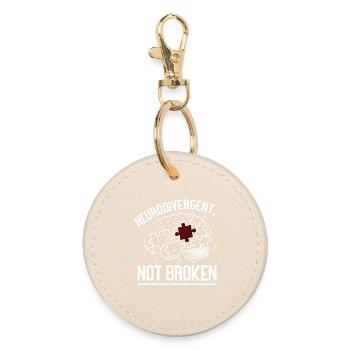 Neurodivergent Not Broken – Strong Mind Statement - Porte-clés rond - huître - Devant