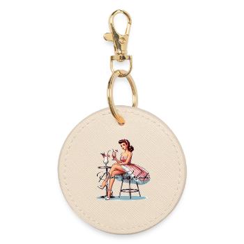 Femme Rockabilly Pina Colada Cadeau - Porte-clés rond - huître - Devant