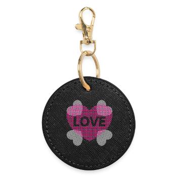 Heart with Love. - Round Keyring - black - Front