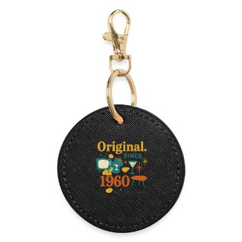 Original. Since 1960 – Retro Design Birth Year - Round Keyring - black - Front
