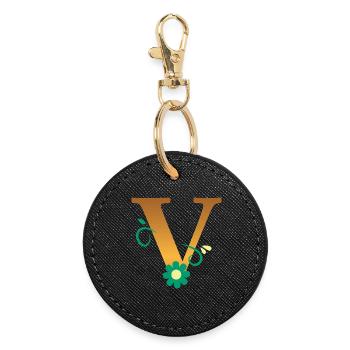 V - Round Keyring - black - Front