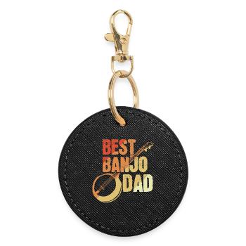 Banjo player father - Round Keyring - black - Front