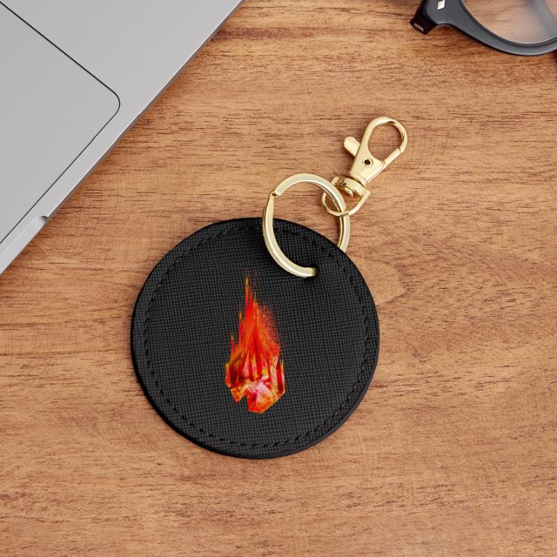 Astéroïde lumineux avec queue de feu - Conception de puissance Porte-clés rond