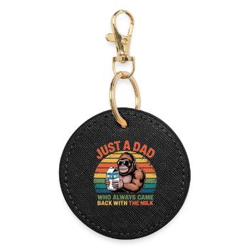 Just A Dad - Who Always Back With The Milk Bigfoot - Porte-clés rond - noir - Devant