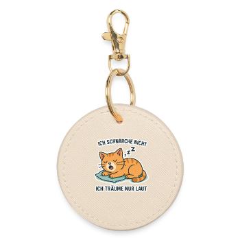 Chat ronflant - Motif de sommeil amusant - Porte-clés rond - huître - Devant
