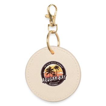 Arugam Bay Sri Lanka Strand Design - Runder Schlüsselanhänger - Auster - Vorne