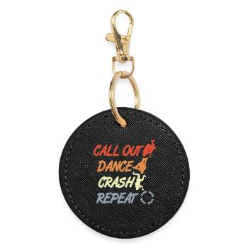 Vintage Breakdancing Quote - Round Keyring - black - Front