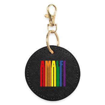 Amalfi Rainbow Pride Gift - Round Keyring - black - Front
