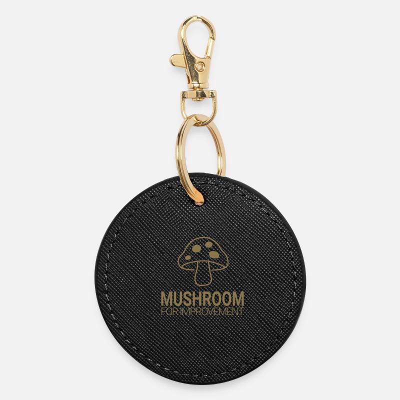 Champignon pour l’amélioration - Porte-clés rond - noir