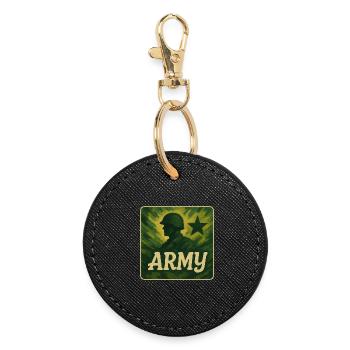 Army Soldiers Design - Round Keyring - black - Front