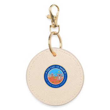 Koalas have unique fingerprints - Round Keyring - oyster - Front