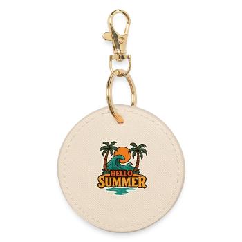 Hallo Sommer-Tropenwellen-Abzeichen - Runder Schlüsselanhänger - Auster - Vorne