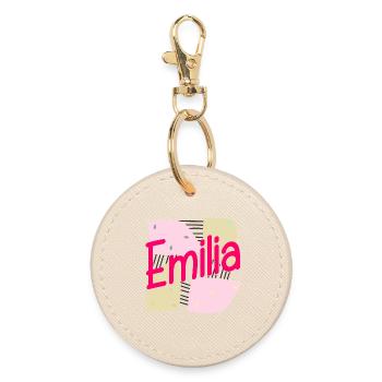 NAME GIFT DAUGHTER GIRL EMILIA - Round Keyring - oyster - Front