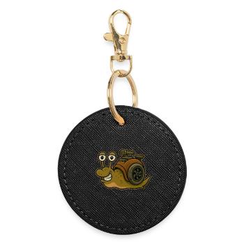 Fear of Slowness - Snail Design - Round Keyring - black - Front