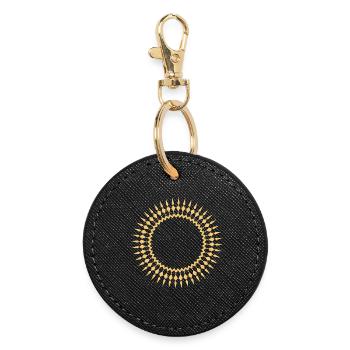 Radiant sun frame geometric - Round Keyring - black - Front