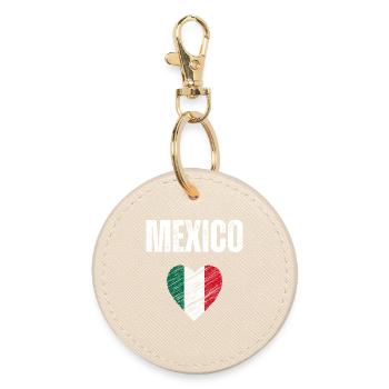 I love Mexico, flag of Mexico - Round Keyring - oyster - Front