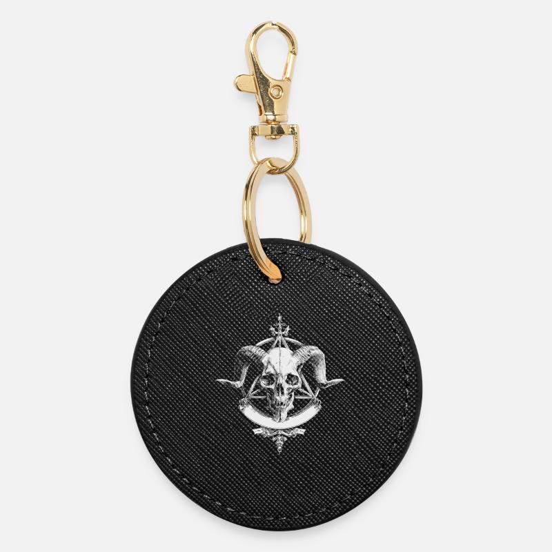 Demon Skull - Round Keyring - black
