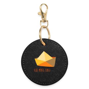 Bateau Aviron Mer Bateau Papier Vacances Maritime - Porte-clés rond - noir - Devant