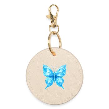 Diamant-Schmetterling | Geometrische Eleganz - Runder Schlüsselanhänger - Auster - Vorne
