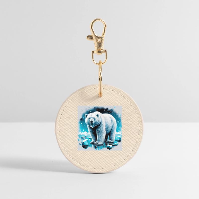 ours blanc Porte-clés rond