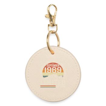 September 1969, September 1969 Birthday Gift - Round Keyring - oyster - Front