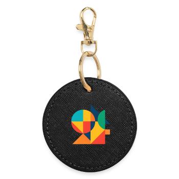 Art abstrait géométrique de la couleur - Porte-clés rond - noir - Devant