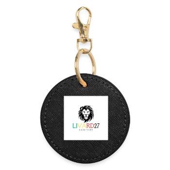 Lion d'Affirmation Élégant et Puissant - Porte-clés rond - noir - Devant