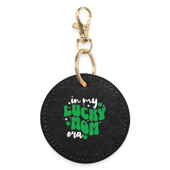À l’époque de ma maman chanceuse – Citation de maman pour la Saint-Patrick - Porte-clés rond - noir - Devant