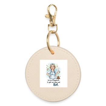 Soignant Design Humoristique Avec Café - Porte-clés rond - huître - Devant