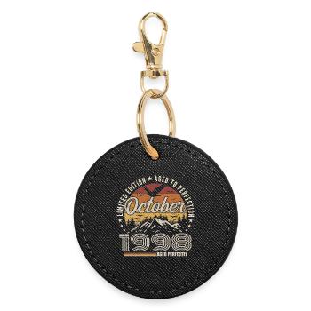 October 1998 - Anniversary in October 1998 - Round Keyring - black - Front