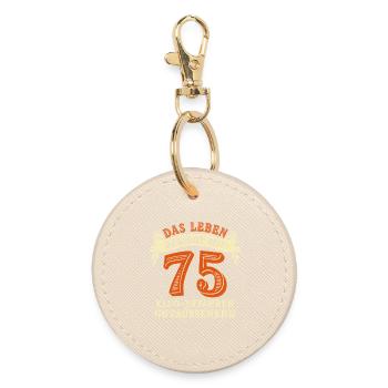 La vie commence à 75 ans pour votre 75e anniversaire - Porte-clés rond - huître - Devant