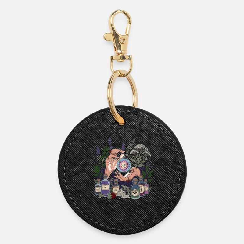 Divination mystique - Porte-clés rond - noir