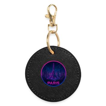 Paris Souvenir Cyberpunk - Round Keyring - black - Front