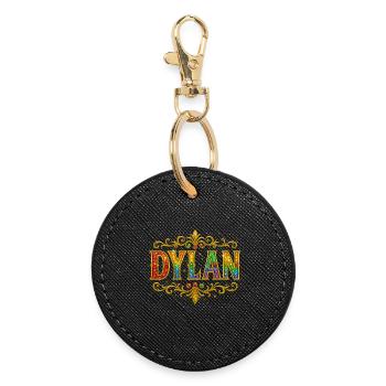 DYLAN Paillettes Paillettes Or - Porte-clés rond - noir - Devant