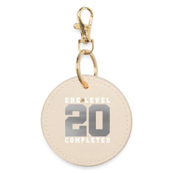 20. Hochzeitstag - Runder Schlüsselanhänger - Auster - Vorne