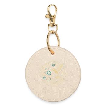 Ornament Kolibri mit floralen Mustern - Runder Schlüsselanhänger - Auster - Vorne