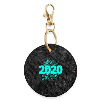2020 - Round Keyring - black - Front