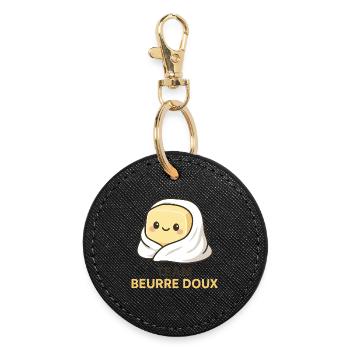Unsalted butter team - Round Keyring - black - Front